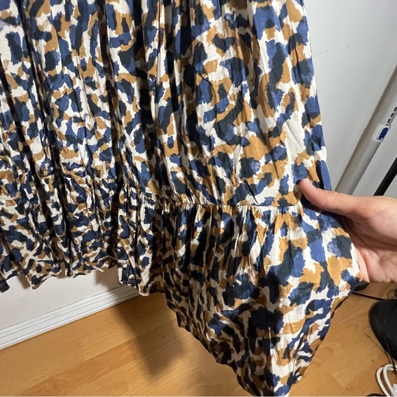 Velvet by Graham & Spencer For Anthro Ottilie Midi Dress Blue/Brown Size S NWT - Picture 12 of 16